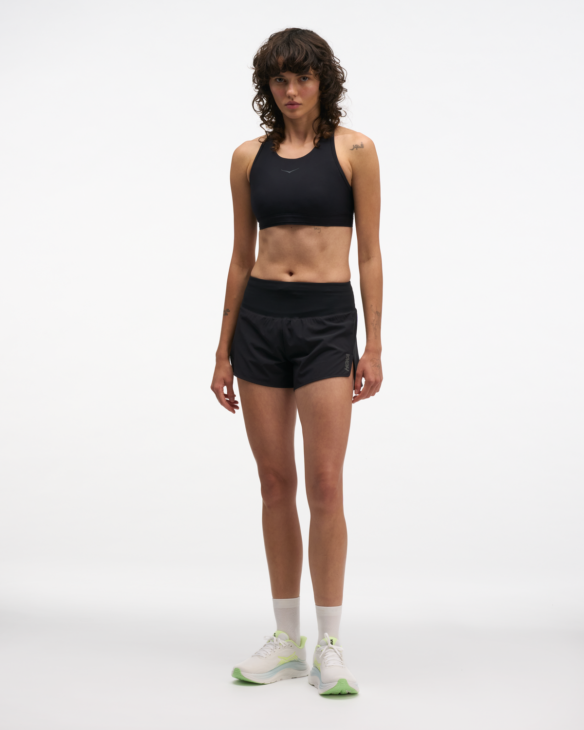 HOKA Glide Short Mr 3.5'' Brief Mujer Black — vista frontal