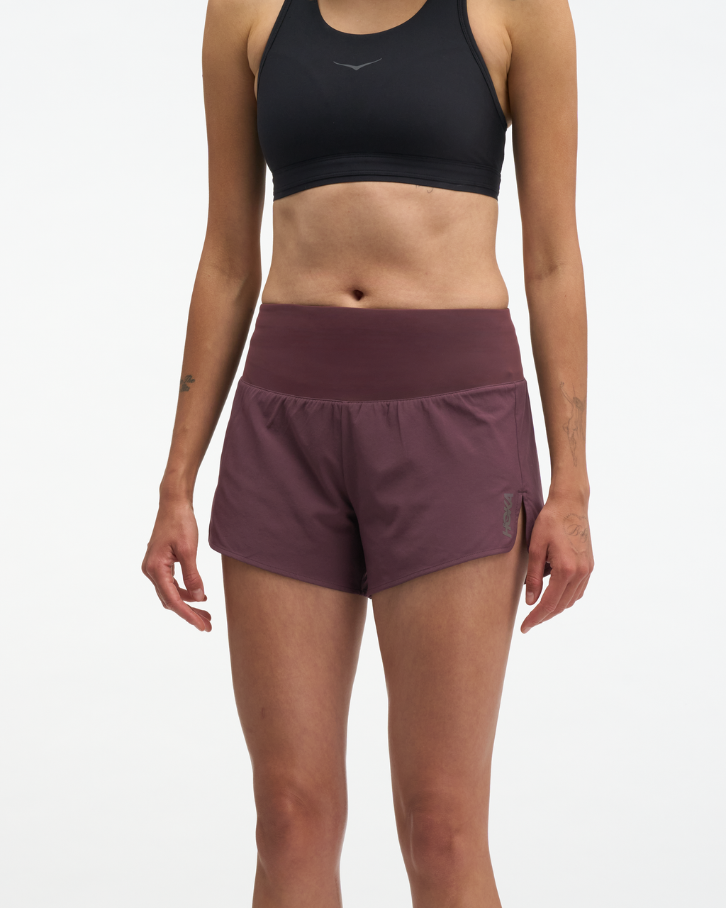 HOKA Glide Short Mr 3.5'' Brief Mujer Deep Mauve — vista lateral