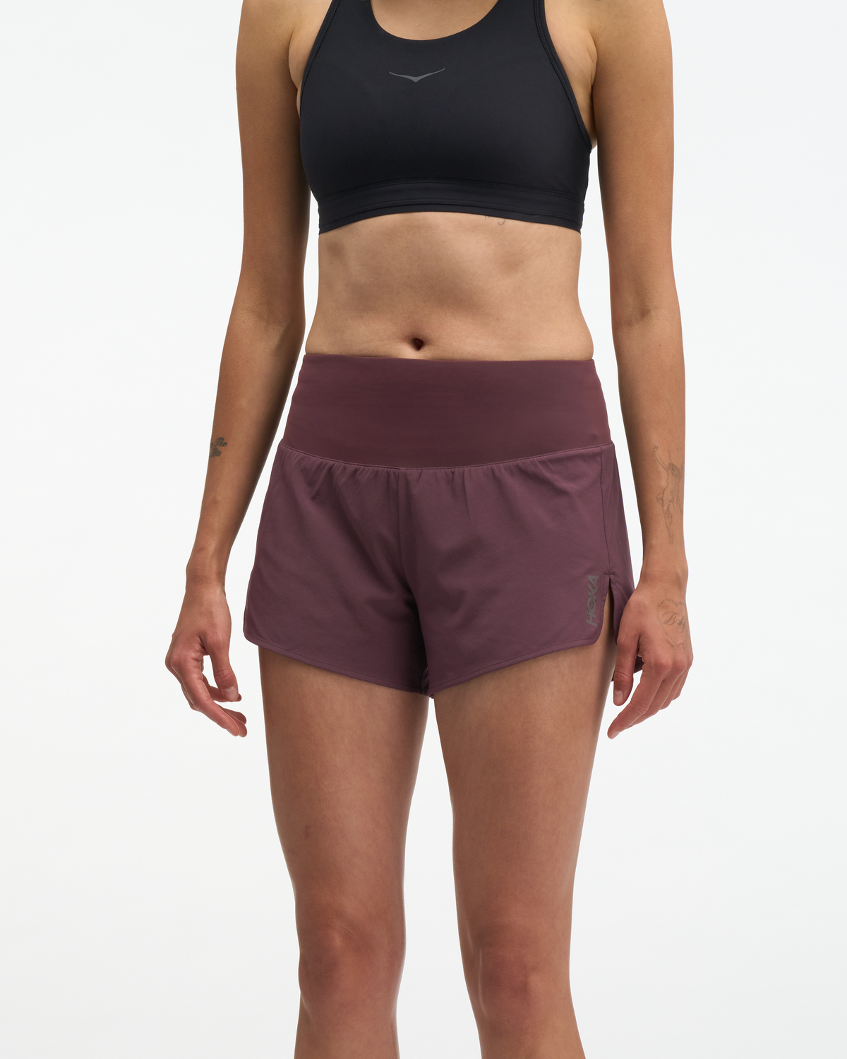 HOKA Glide Short Mr 3.5'' Brief Mujer Deep Mauve — vista lateral