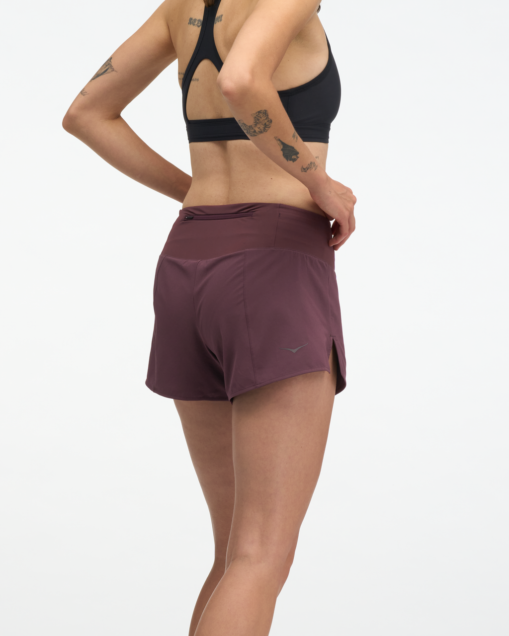 HOKA Glide Short Mr 3.5'' Brief Mujer Deep Mauve — vista medial