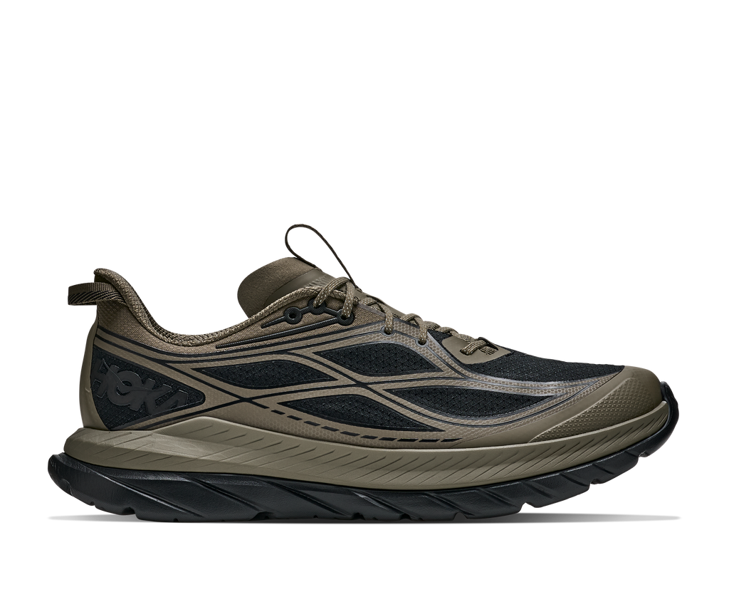 HOKA Mach Remastered Hombre Antique Olive / Black — vista lateral