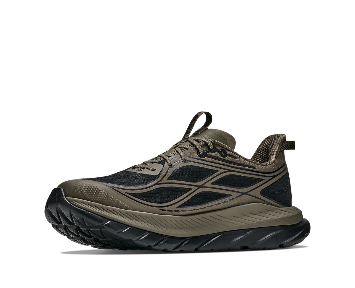 HOKA Mach Remastered Hombre Antique Olive / Black — vista frontal