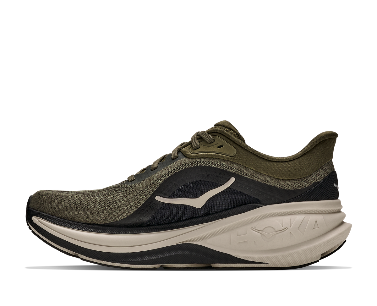 HOKA Clifton Pro Hombre Antique Olive / River Rock Grey — detalle