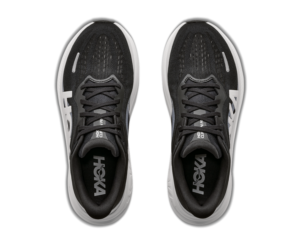 HOKA Clifton Pro Hombre Black / Cosmic Grey — vista medial