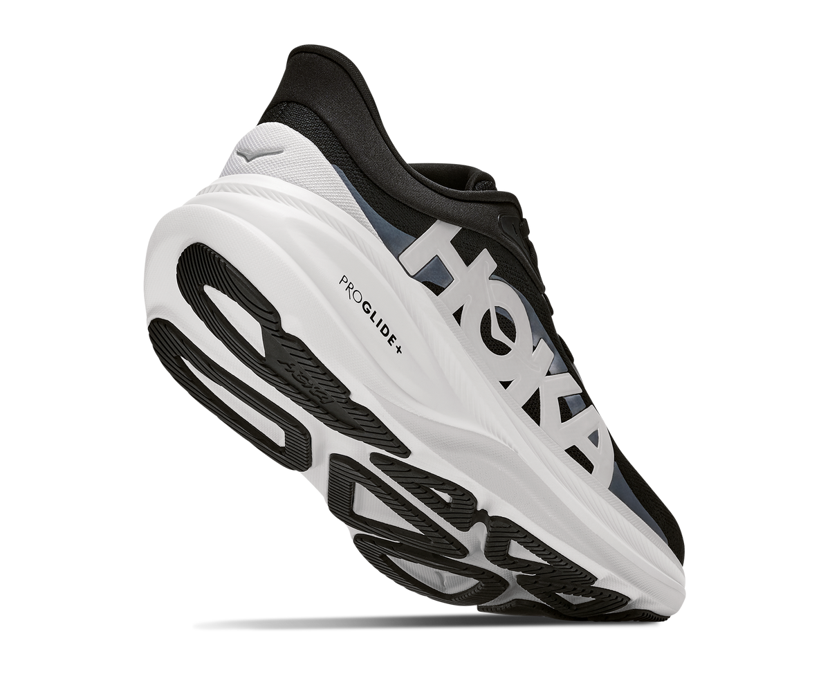 HOKA Clifton Pro Hombre Black / Cosmic Grey — vista tres cuartos