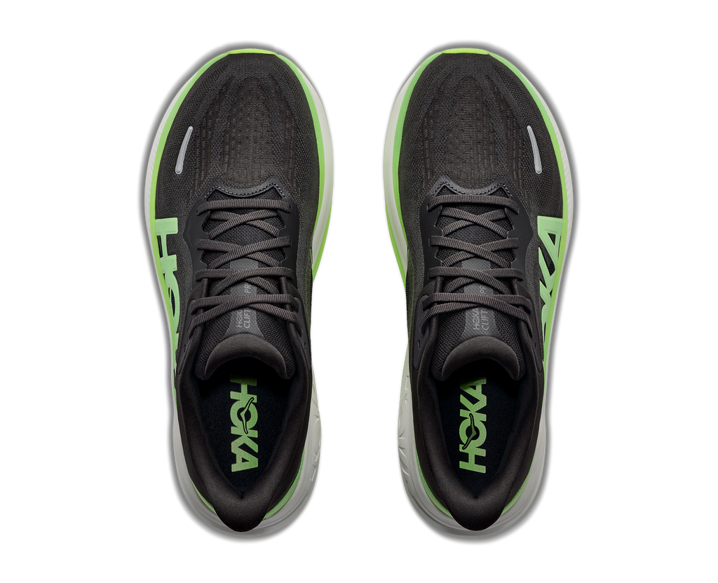 HOKA Clifton Pro Hombre Carbon Black / Tart Apple — vista medial