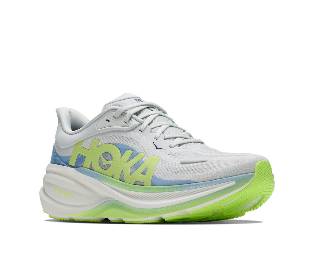 HOKA Clifton Pro Hombre Moonrise Grey / Neon Yuzu — vista trasera