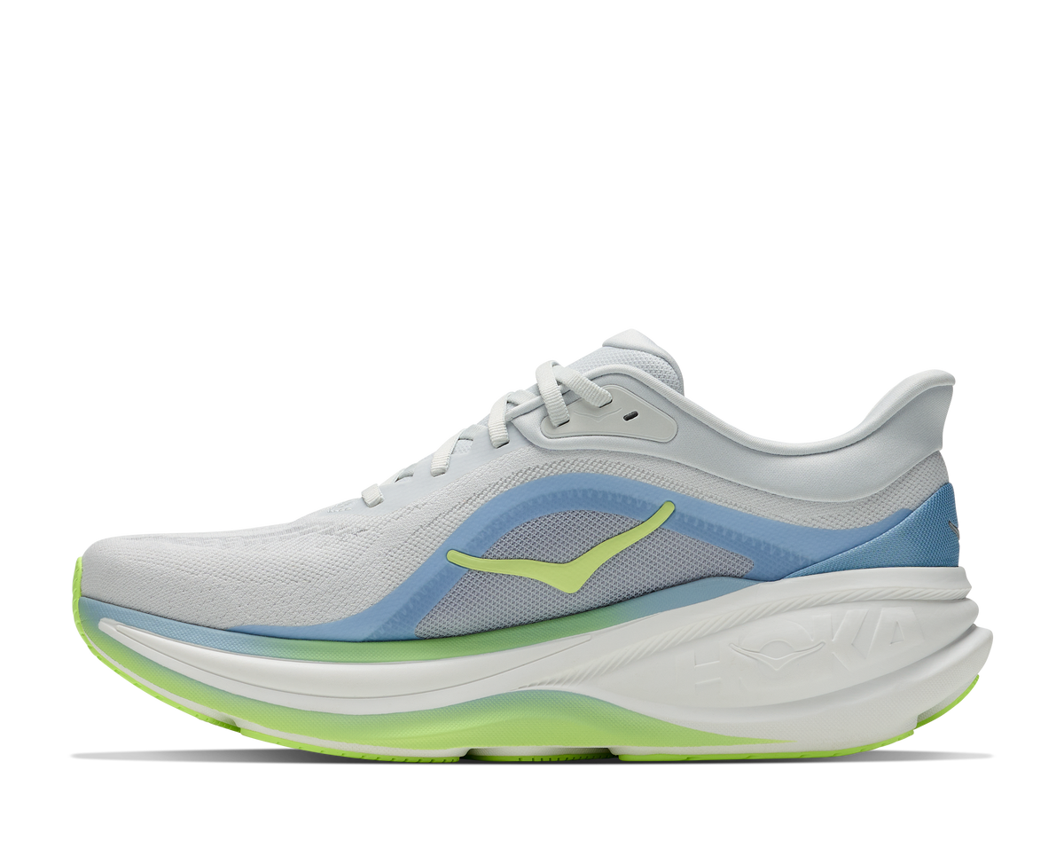 HOKA Clifton Pro Hombre Moonrise Grey / Neon Yuzu — detalle