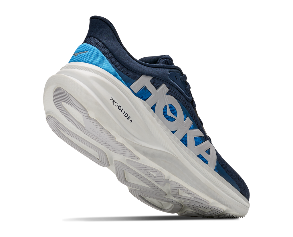 HOKA Clifton Pro Hombre Varsity Navy / Soft Cobalt — vista tres cuartos