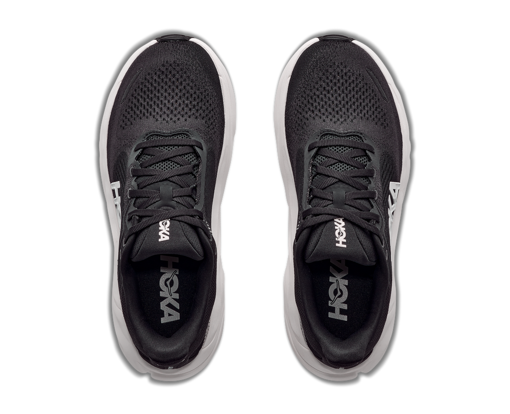 HOKA Arahi 9 Hombre Black / White — vista medial