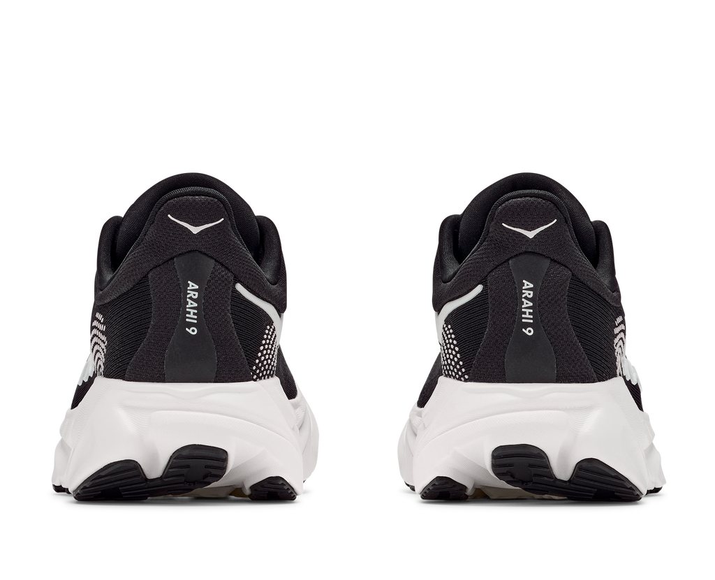 HOKA Arahi 9 Hombre Black / White — vista superior