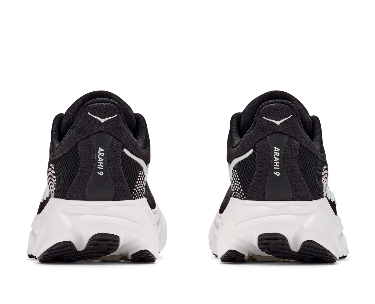 HOKA Arahi 9 Hombre Black / White — vista superior