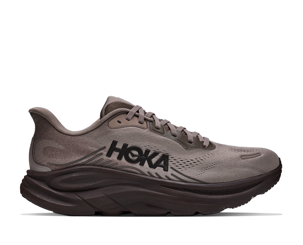 HOKA Clifton 11 Hombre Boulder Grey / Pebble Grey — vista lateral