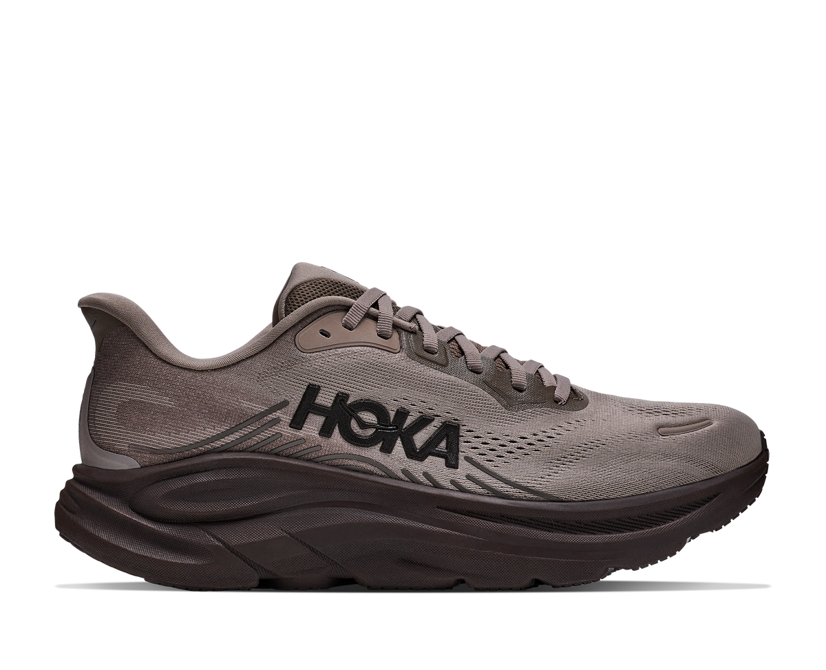 HOKA Clifton 11 Hombre Boulder Grey / Pebble Grey — vista lateral