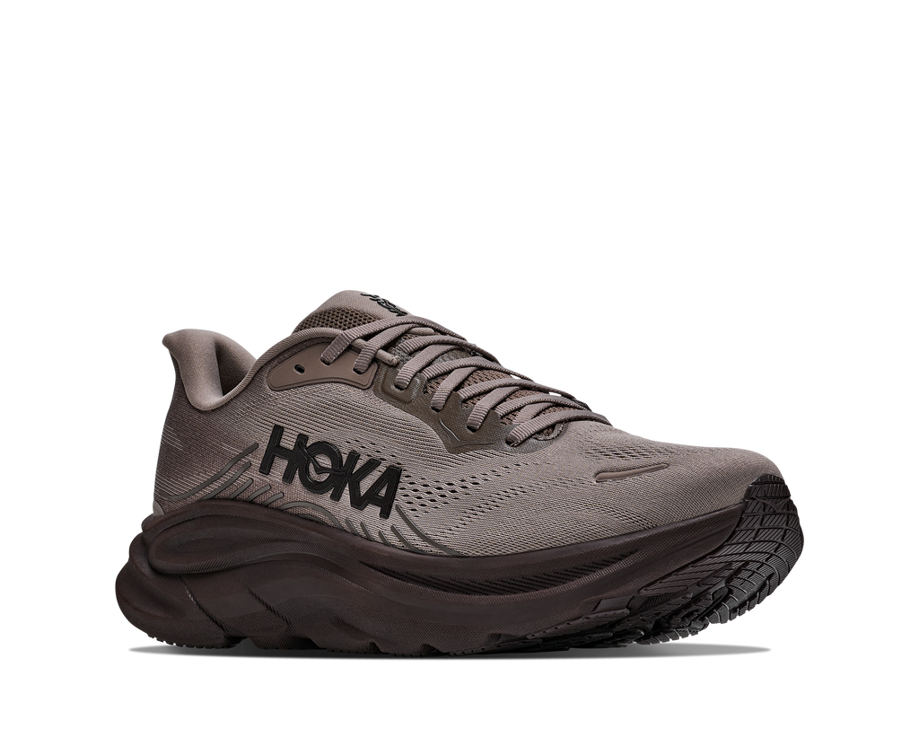 HOKA Clifton 11 Hombre Boulder Grey / Pebble Grey — vista trasera
