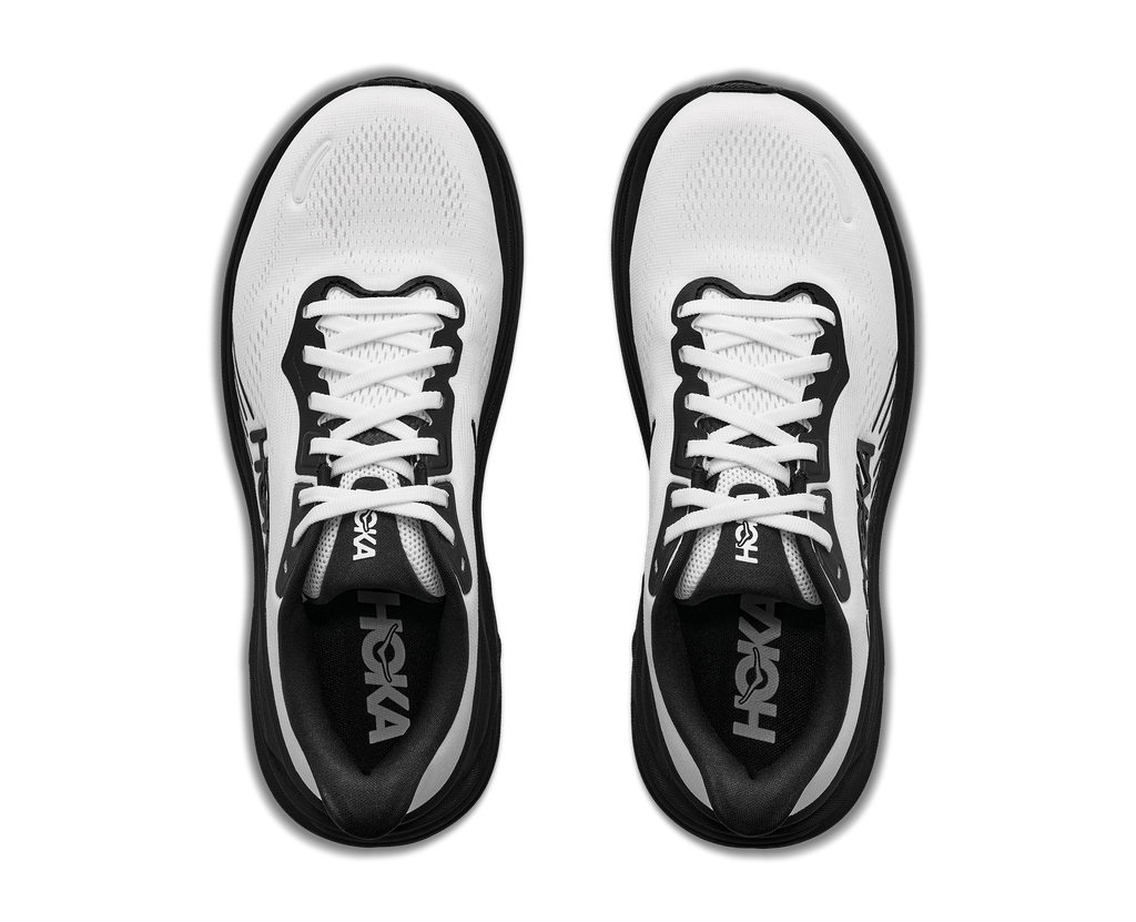 HOKA Clifton 11 Hombre White / Black — vista medial