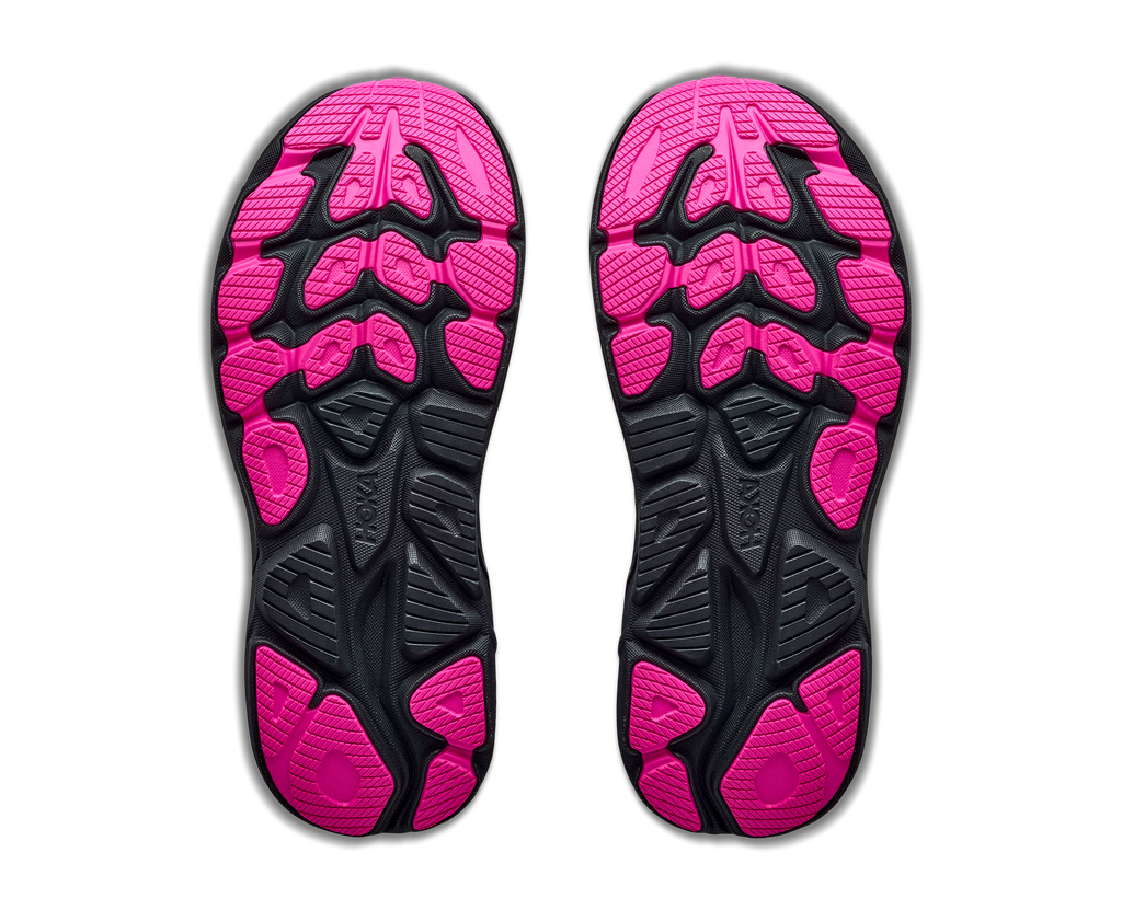 HOKA Clifton 11 Mujer Black / Neon Dragonfruit — suela