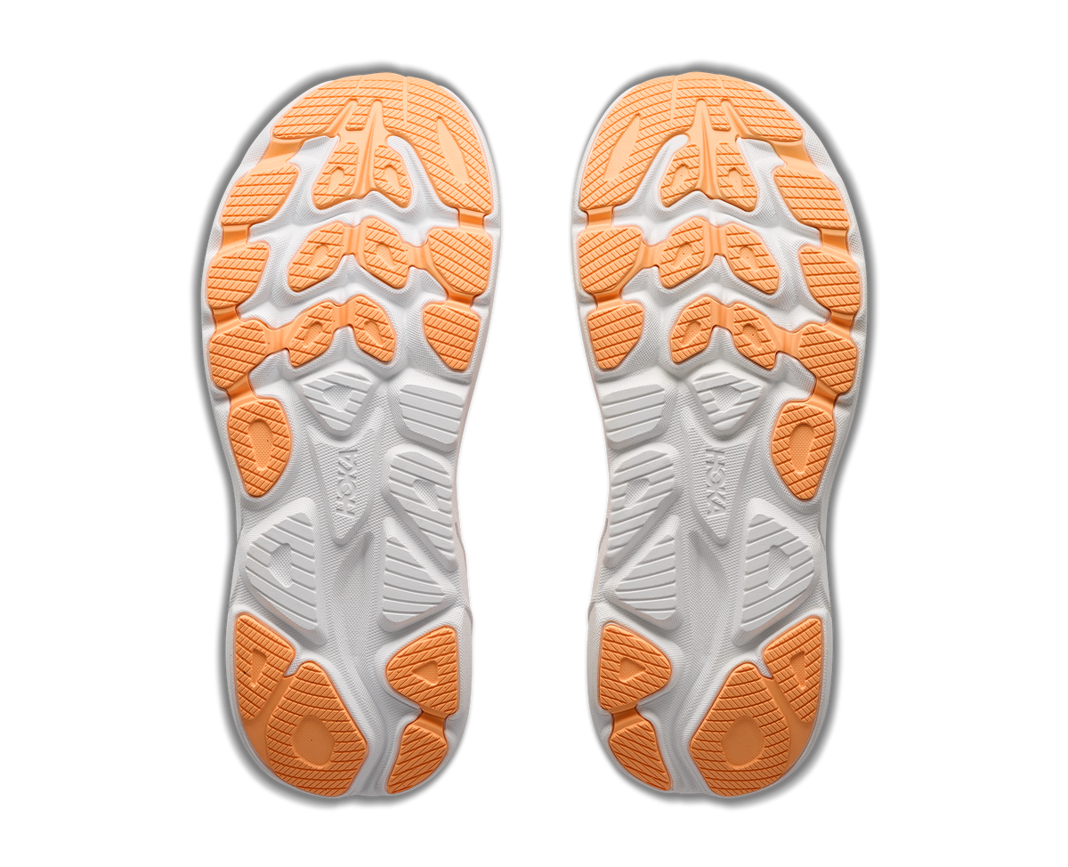 HOKA Clifton 11 Mujer Cold Plunge Blue / Neon Mango — suela