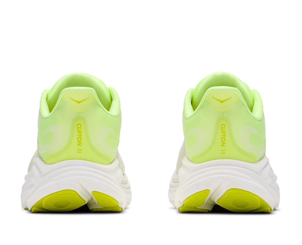 HOKA Clifton 11 Mujer Neon Yuzu / Frost — vista superior