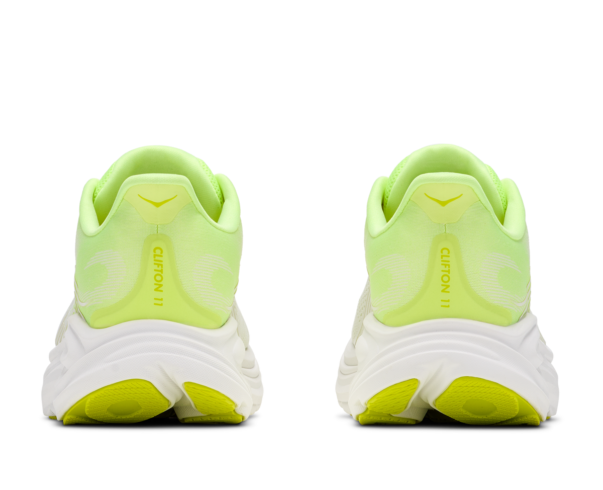 HOKA Clifton 11 Mujer Neon Yuzu / Frost — vista superior