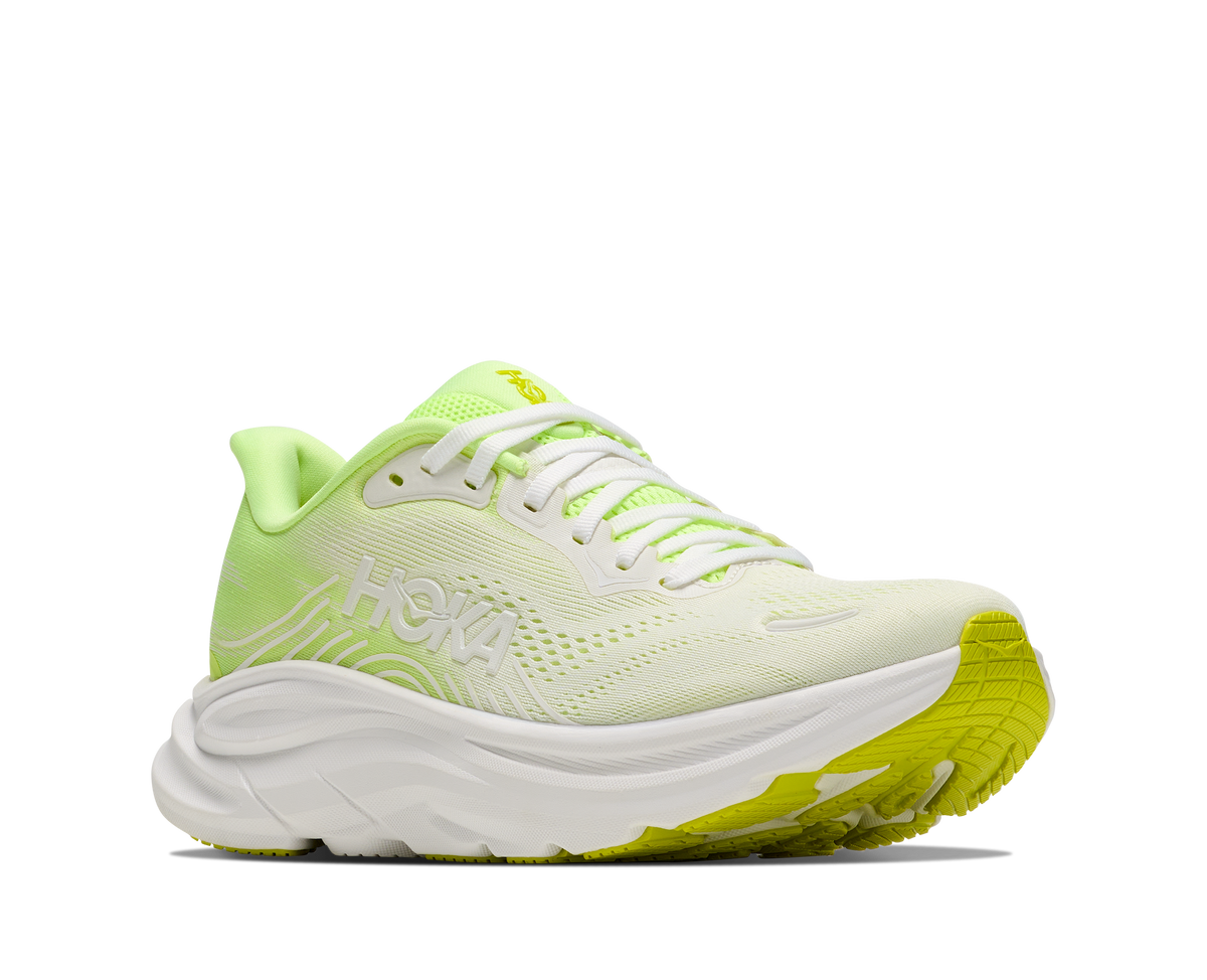 HOKA Clifton 11 Mujer Neon Yuzu / Frost — vista trasera