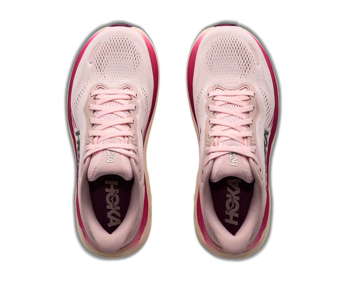 HOKA Clifton 11 Mujer Pink Opal / Alabaster — vista medial