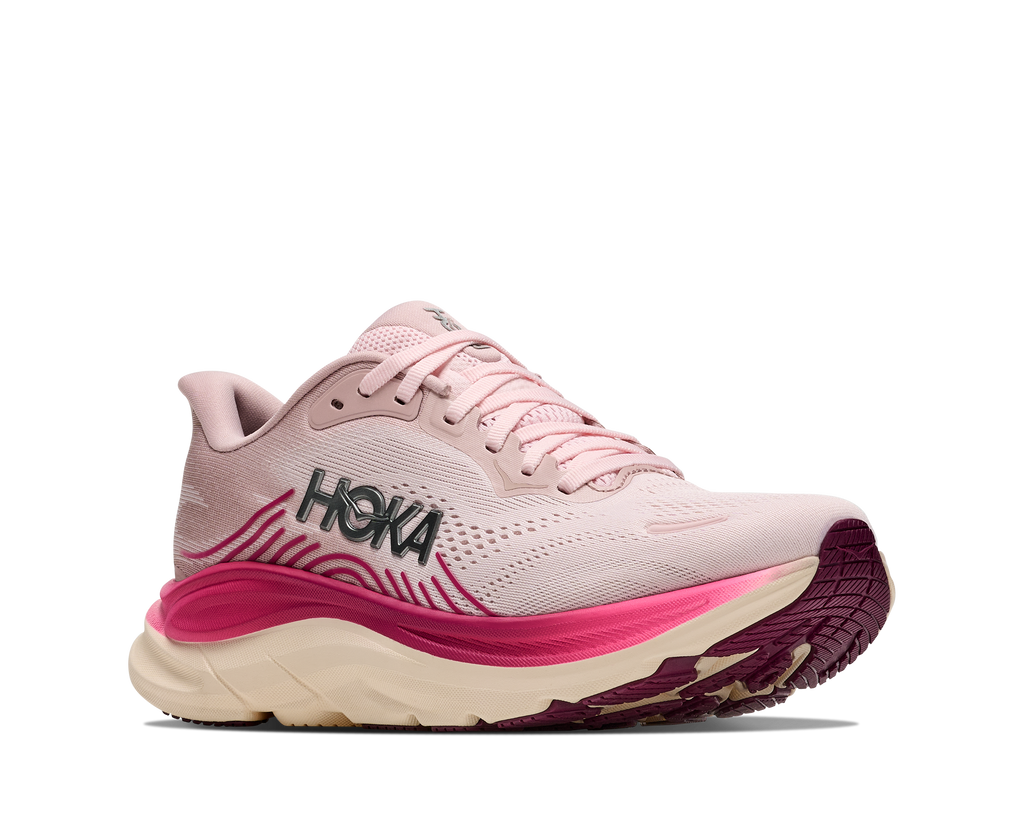 HOKA Clifton 11 Mujer Pink Opal / Alabaster — vista trasera