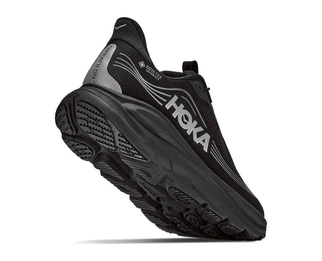 HOKA Clifton 11 GTX Hombre Black / Black — vista tres cuartos