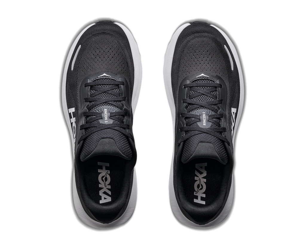 HOKA Rincon 5 Hombre Black / White — vista medial