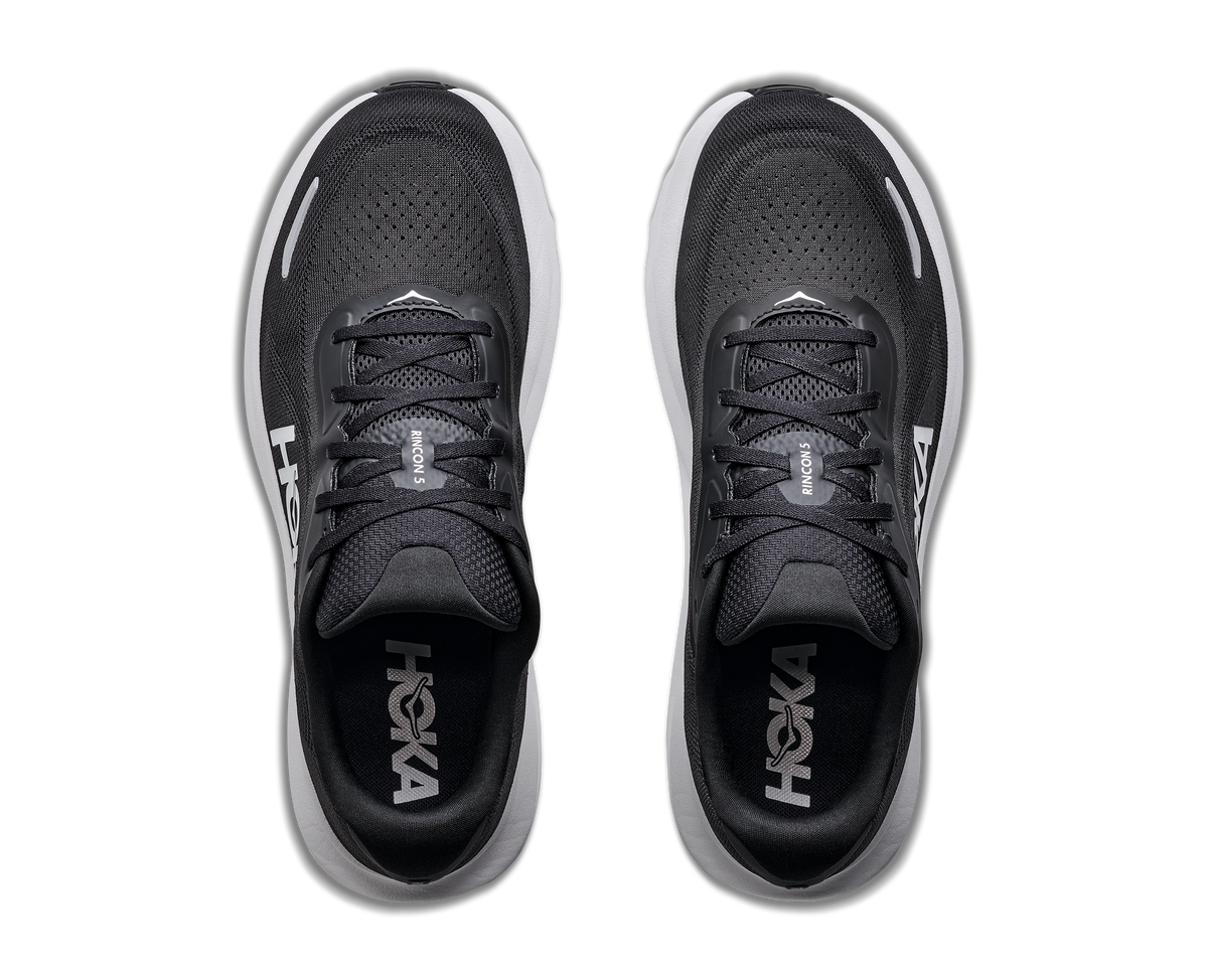 HOKA Rincon 5 Hombre Black / White — vista medial