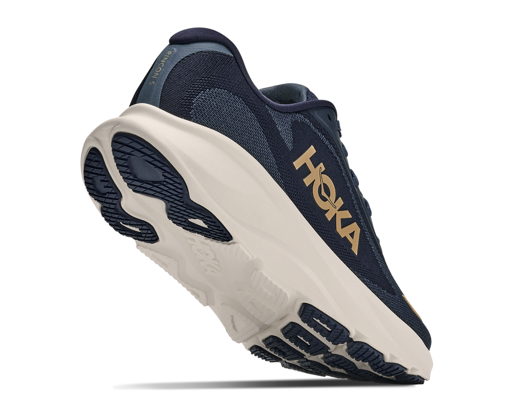 HOKA Rincon 5 Mujer Faded Navy / Gold — vista tres cuartos