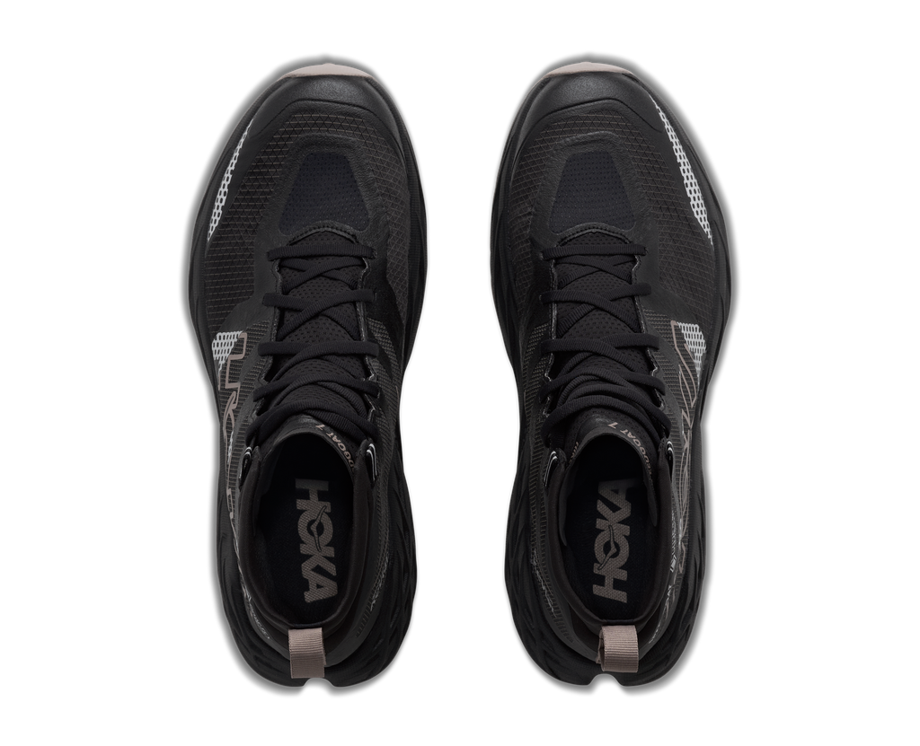 HOKA Speedgoat 7 Hike GTX Hombre Black / Pebble Grey — vista medial
