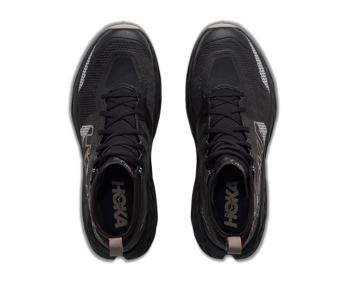 HOKA Speedgoat 7 Hike GTX Hombre Black / Pebble Grey — vista medial