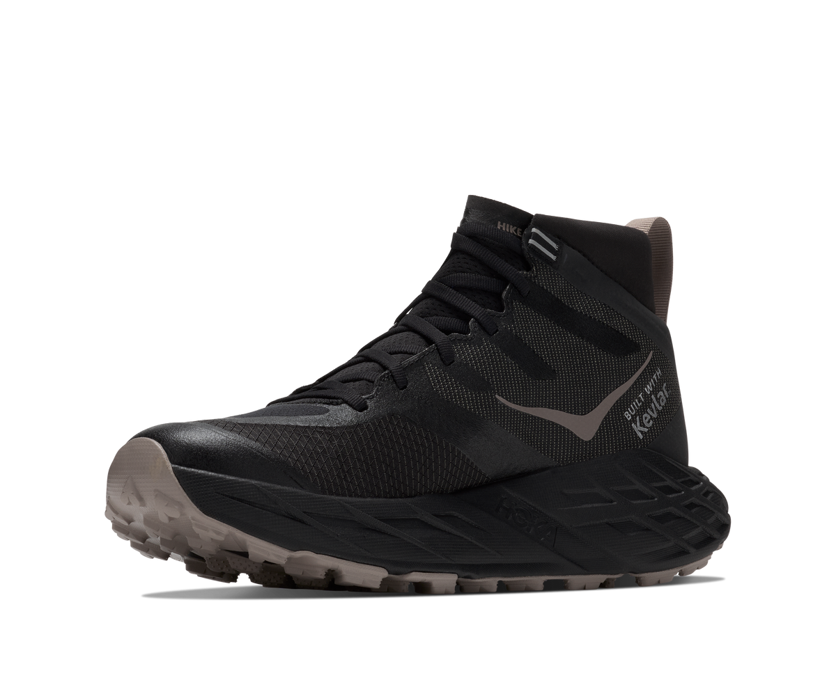 HOKA Speedgoat 7 Hike GTX Hombre Black / Pebble Grey — vista frontal