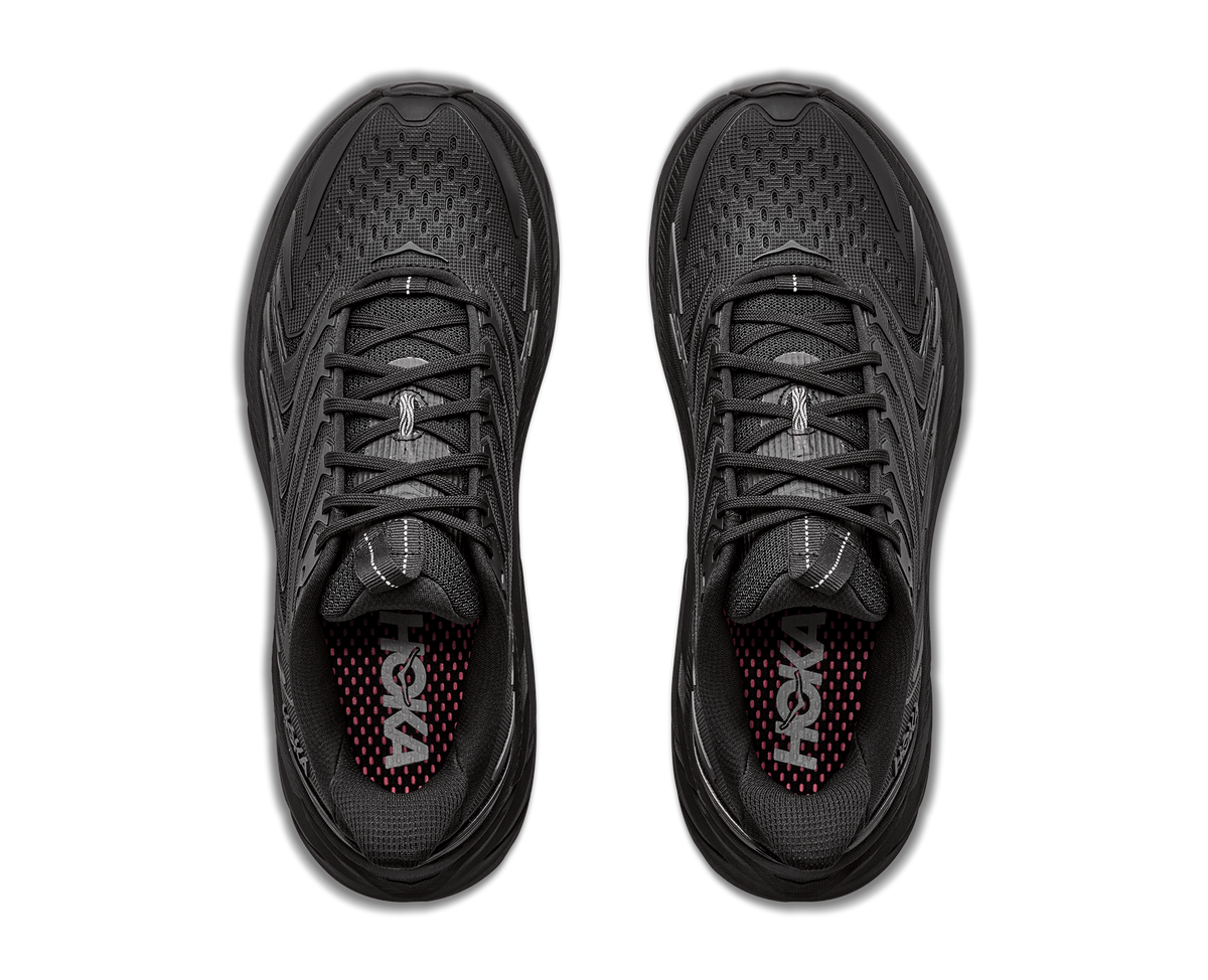 HOKA Clifton UTL Hombre Black / Black — vista medial