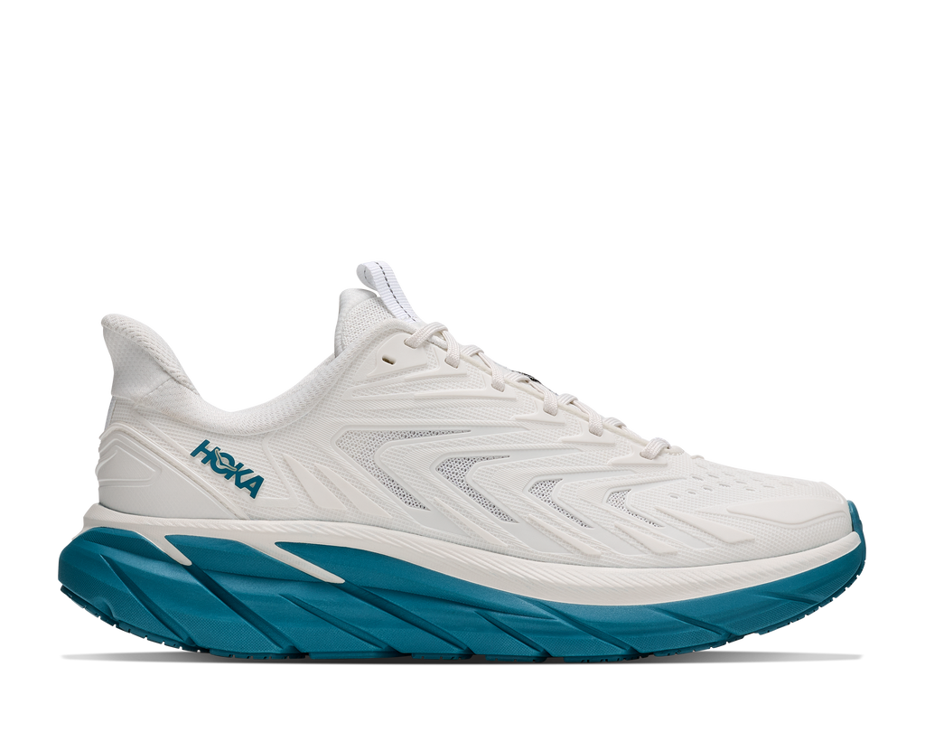 HOKA Clifton UTL Mujer Frost / Aurora Aqua — vista lateral
