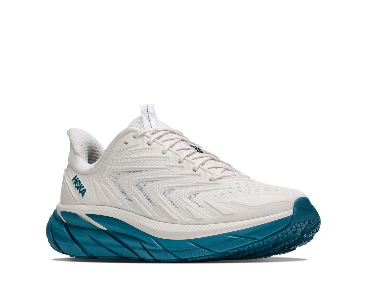 HOKA Clifton UTL Mujer Frost / Aurora Aqua — vista trasera