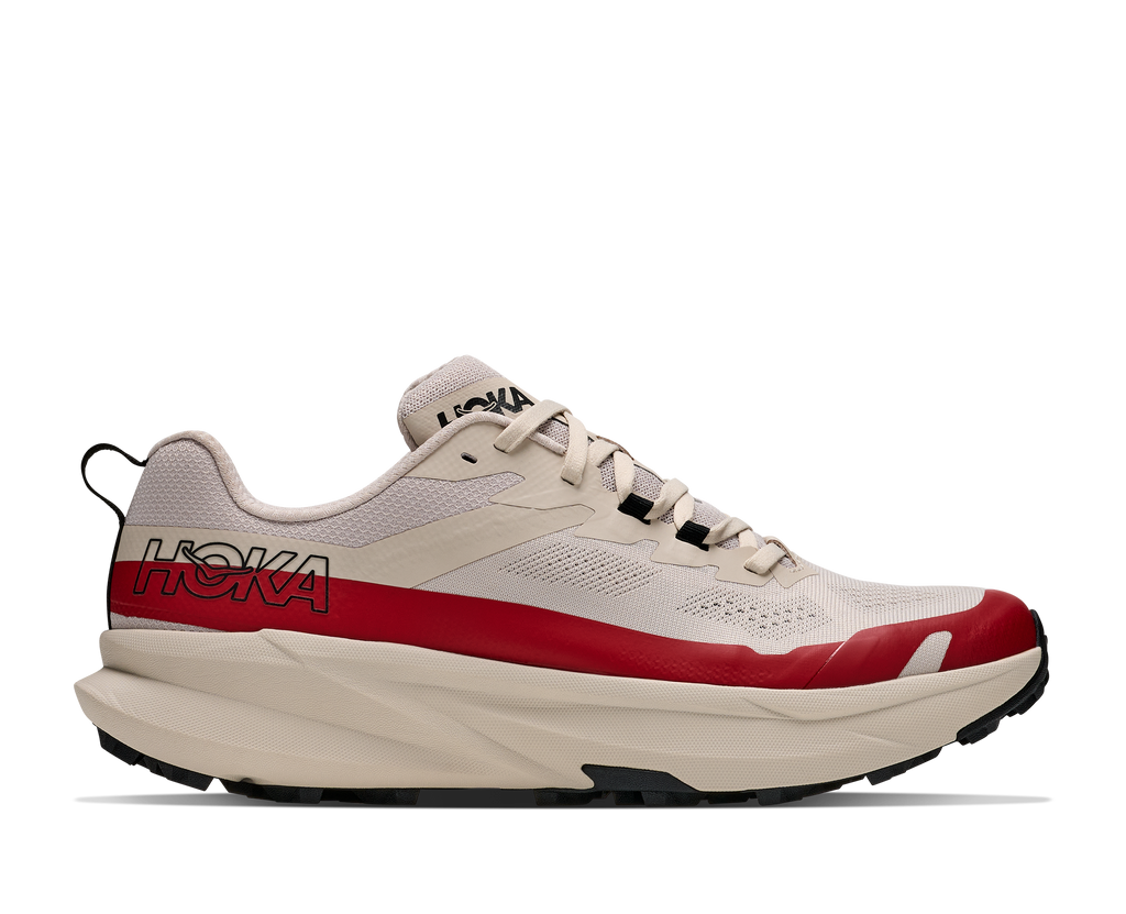 HOKA Torrent 5 Hombre River Rock Grey / Red Agate — vista lateral