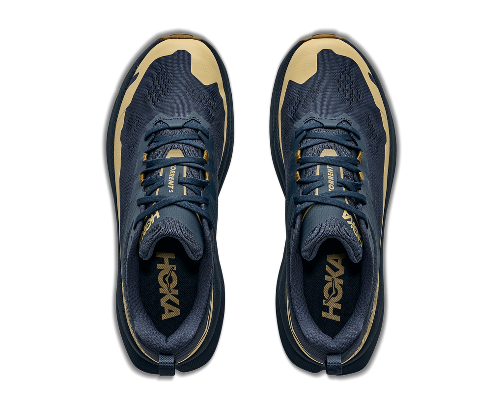 HOKA Torrent 5 Hombre Varsity Navy / Caraway Seed — vista medial