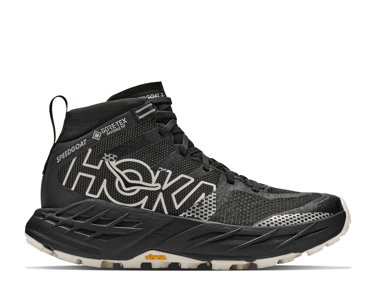 HOKA Speedgoat 7 Hike GTX Mujer Black / Alabaster — vista lateral