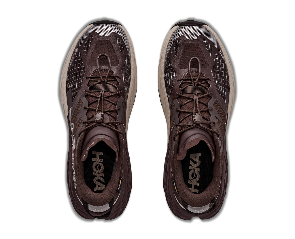 HOKA Speedgoat 7 GTX Hombre Spiced Chocolate / River Rock Grey — vista medial