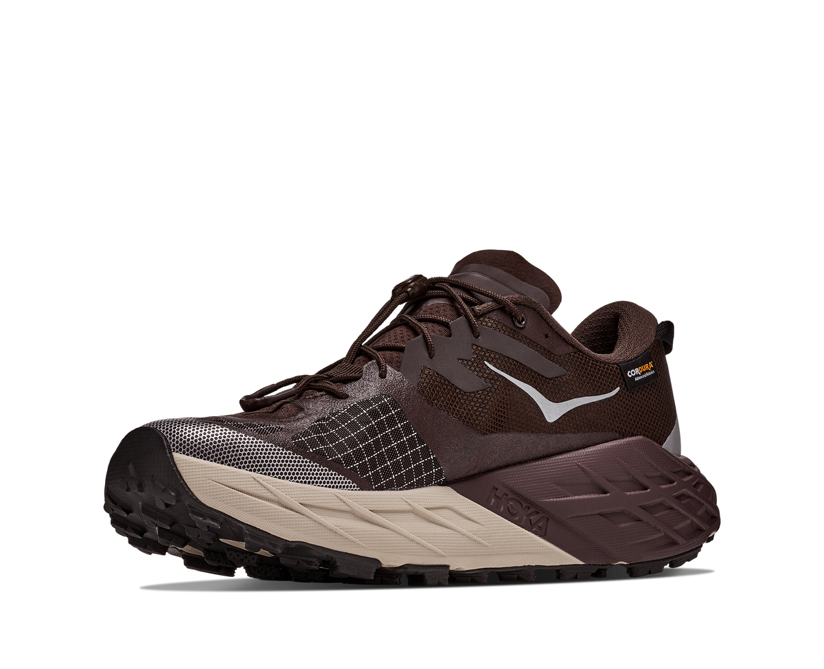 HOKA Speedgoat 7 GTX Hombre Spiced Chocolate / River Rock Grey — vista frontal