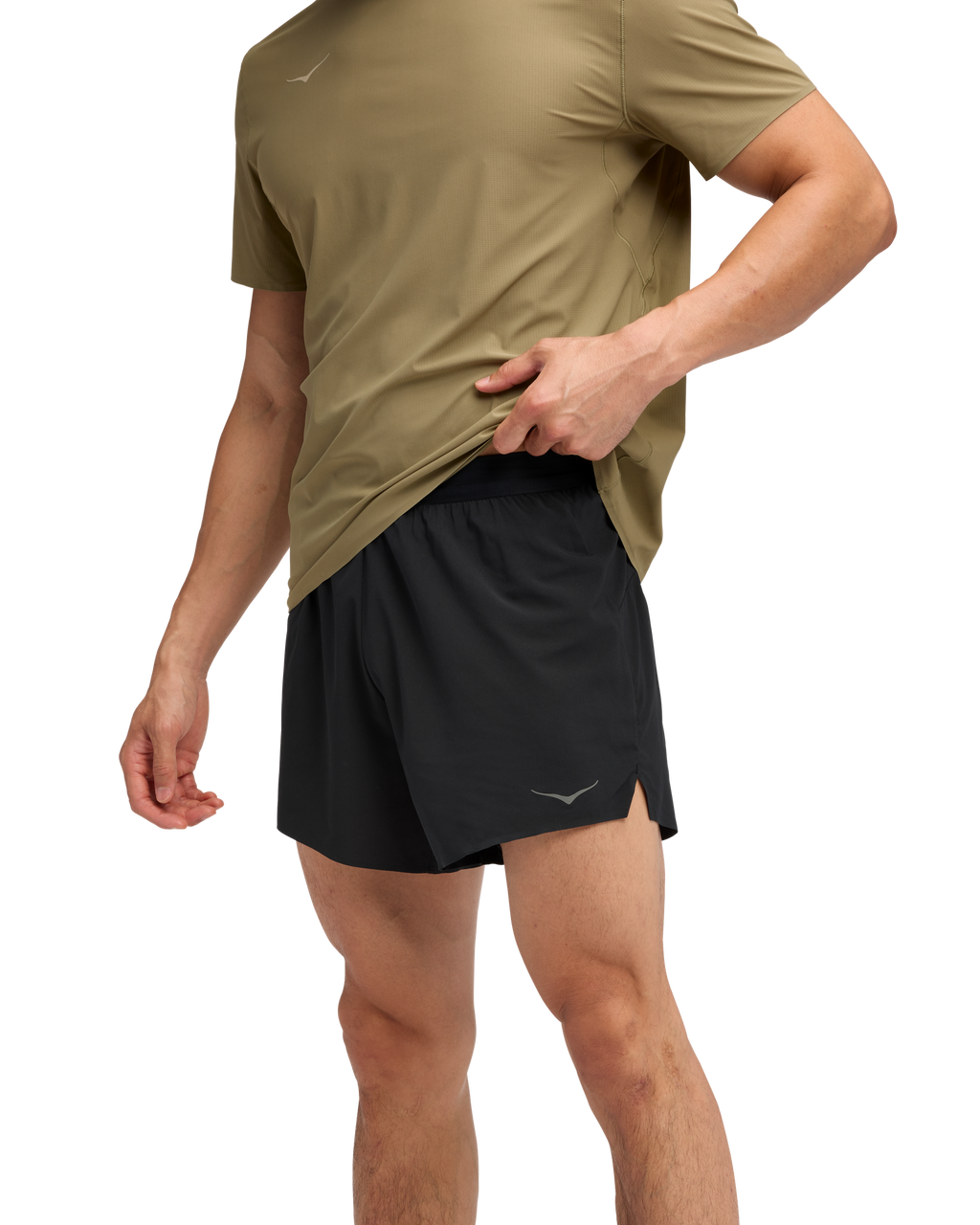 HOKA Glide 5 Short W/ Brief Hombre Black — vista lateral