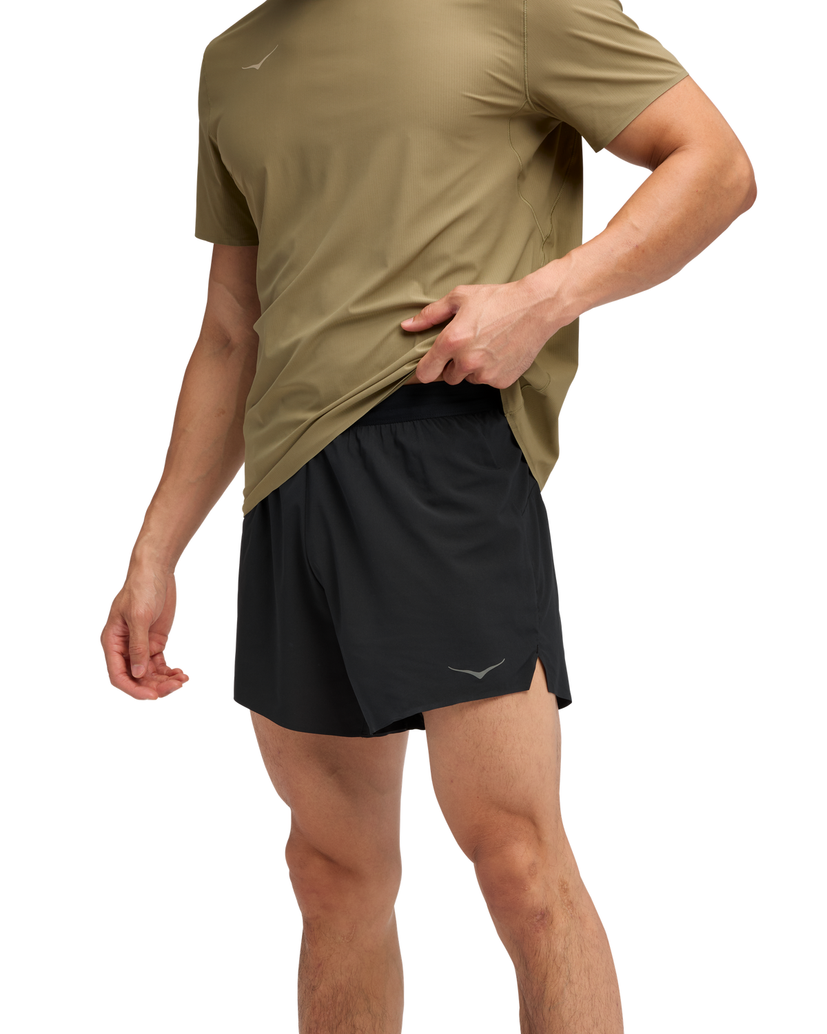 HOKA Glide 5 Short W/ Brief Hombre Black — vista lateral