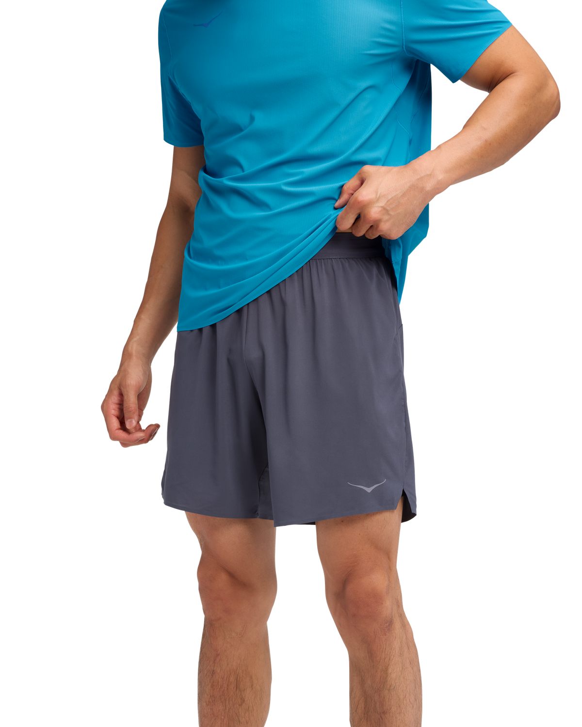 HOKA Glide 7 Short 2IN1 Hombre Charcoal Grey — vista lateral