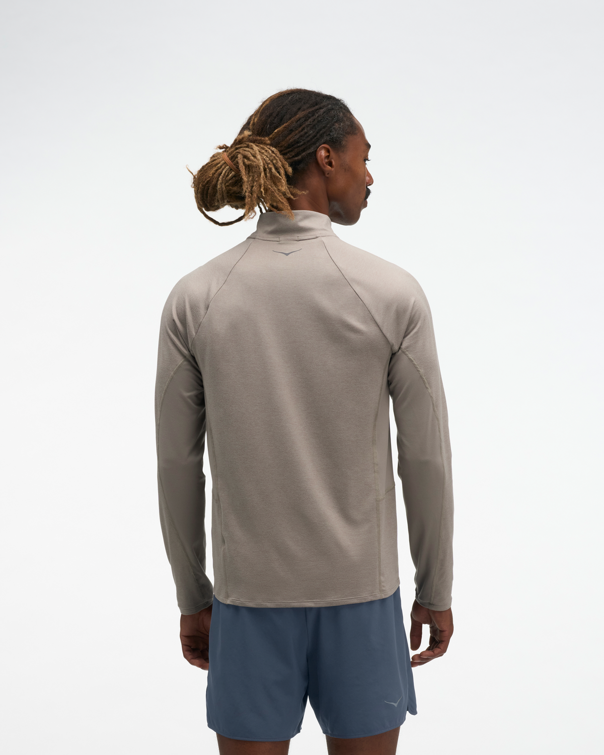 HOKA Skyform Half Zip Hombre Pebble Grey Htr — vista medial