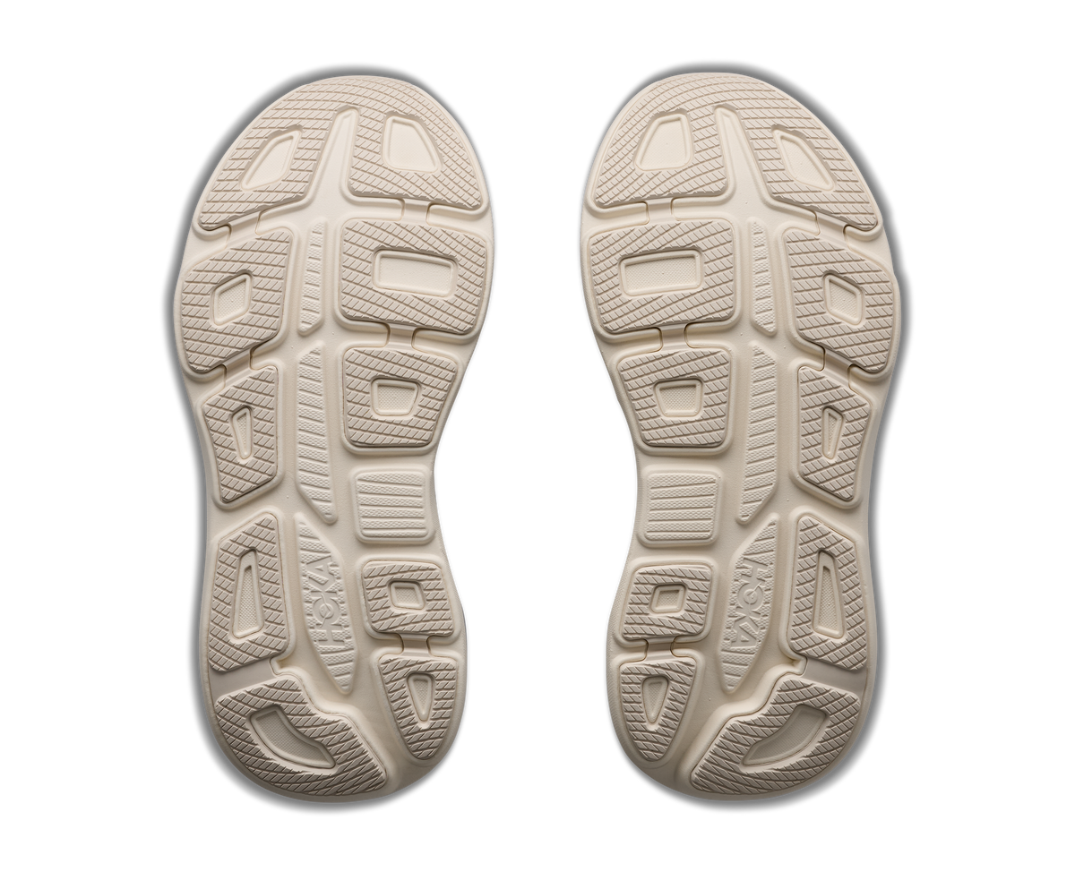 HOKA Bondi 9 GLM Mujer Alabaster / Mineral Blue — suela