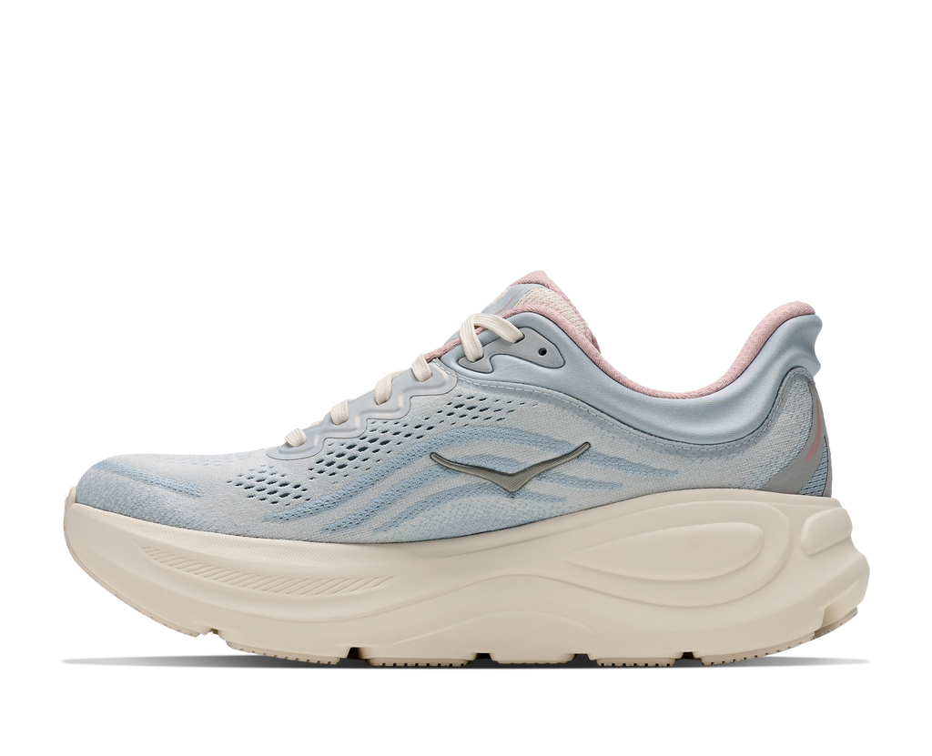 HOKA Bondi 9 GLM Mujer Alabaster / Mineral Blue — detalle