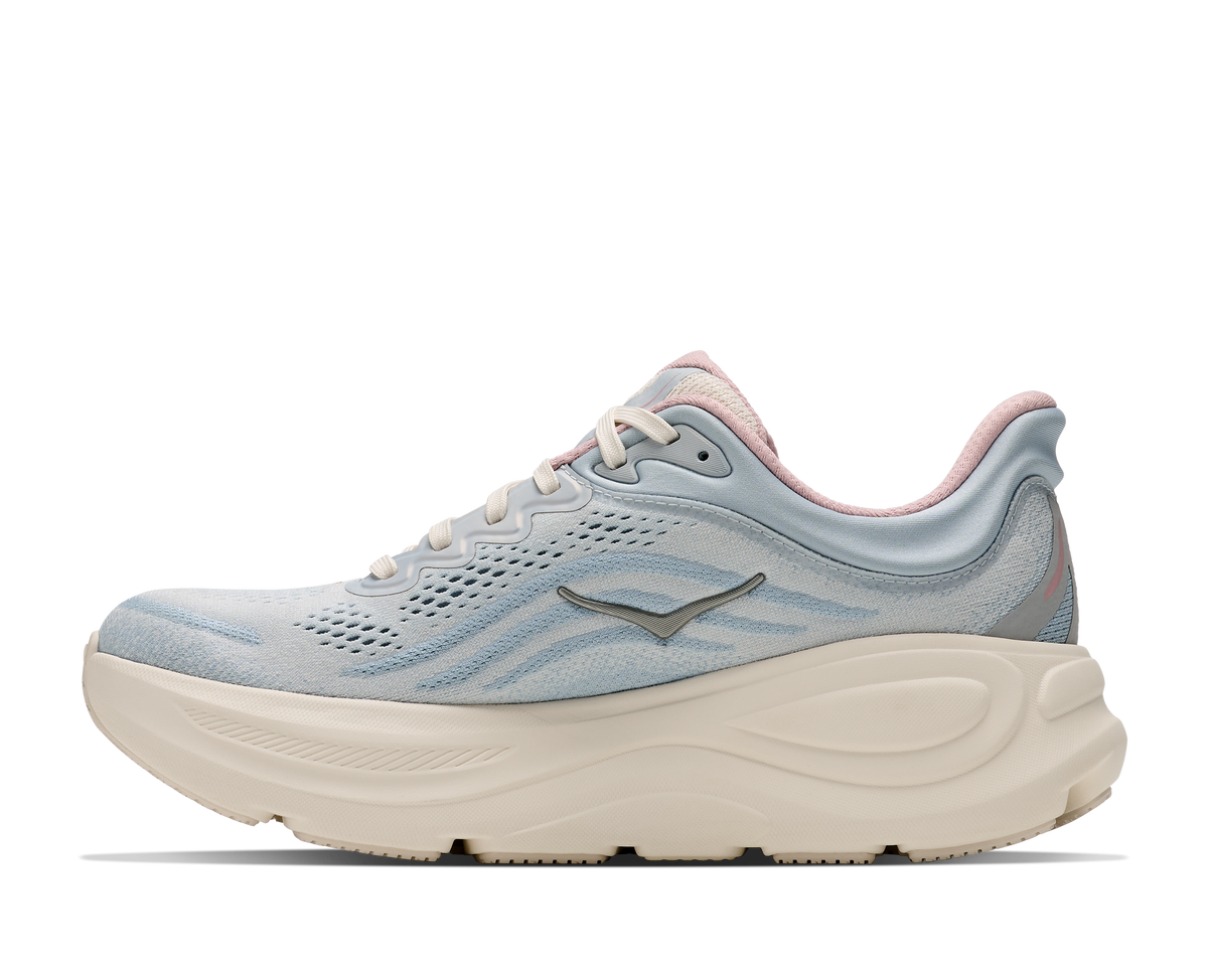 HOKA Bondi 9 GLM Mujer Alabaster / Mineral Blue — detalle