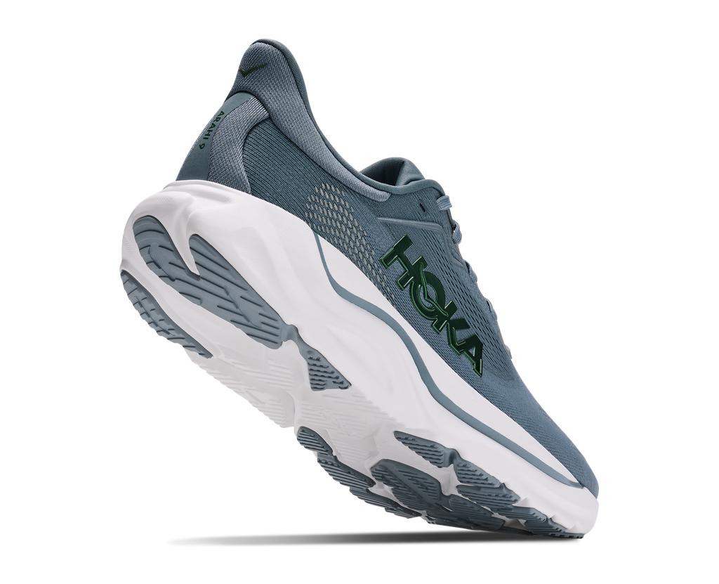 HOKA Arahi 9 GLM Hombre Washed Blue / Slate Blue — vista tres cuartos